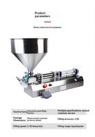 Machine de remplissage semi-automatique à tête unique 50-500 ml pour pâtes, sauces épaisses et crèmes, avec piston pneumatique, manuelle