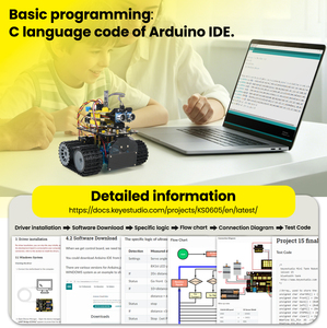 <span class=keywords><strong>Kit</strong></span> Robot Carro Armato Mini DIY V2.1 Keyestudio OEM Aggiornato, <span class=keywords><strong>Kit</strong></span> Robot Intelligente BT per Arduino - Product Image 2