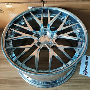 Juego de 2 Ruedas Forjadas de 18 19 20 21 22 Pulgadas, 5x120, 66.9 mm de Diámetro, Totalmente Pulimentadas, Plateadas, para <span class=keywords><strong>Corvette</strong></span> C8 C7 <span class=keywords><strong>ZR1</strong></span> Z06 C6 C5 - Product Image 4