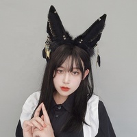 Bandeau d'oreilles de chèvre en peluche réaliste Leton, style japonais, accessoire de fête cosplay pour femmes adultes