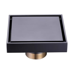 Tapa de desagüe invisible de cobre puro, diseño minimalista en negro y oro para proyecto de baño, trampa de plomería - Product Image 2