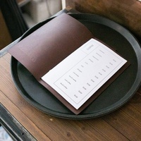 Menu de restaurant en cuir épais brun foncé pour hôtel, bar à café, couverture de menu en cuir A4 avec bande élastique
