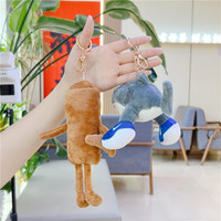 Peluche créative transfrontalière en forme de requin, petit pendentif, en coton PP, très vendue, Brainrot Tung Tung Tung Sahur