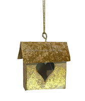 Nouveau DESIGN de cabane de couleur marron nouvel arrivage décoration de noël ornement suspendu métal de haute qualité
