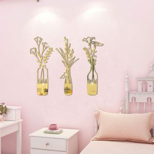 3D Flower Vase <b>Mirror</b> <b>Wall</b> Stickers DIY Acrylic <b>Wall</b> Sticker Living Room Bedroom Decoration Self-adhesive <b>Mirror</b> Stickers 3pcs - Product Image 4