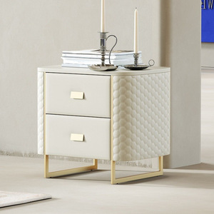 Modern Luxury Wood Night Stands Bedroom 2 Drawer <strong>Mirror</strong> Bedside Table Adjustable Storage Hotel Furniture - Product Image 3