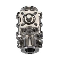 Vanne à boisseau sphérique manuelle en acier inoxydable DN25 à trois voies, à soudure bout à bout, hygiénique, filetée, trois pièces, pour eau, vente en gros d'usine, OEM