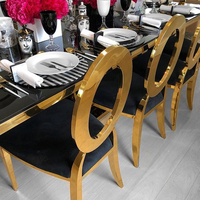 Chaises à dossier en O pour mariage, en métal doré, pour réceptions et événements en gros, à vendre