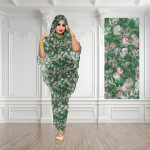 Polyester Ratti imprimé numérique floral personnalisé pour voile suisse japonais pour usage extérieur par les filles, les femmes soudanaises pour Toub Somali Dira - Product Image 1