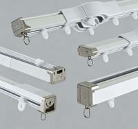 Rail de rideau flexible à rouleaux silencieux pour montage latéral au plafond, idéal pour baie vitrée