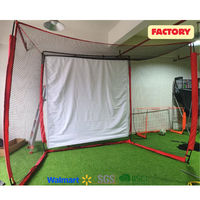 Enceinte de simulateur de golf portable 10x8 pieds avec écran HD 4 plis résistant aux chocs et cadre métallique en polyester pour entraînement intérieur et extérieur