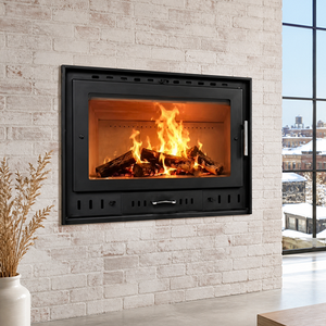 Cheminée à bois moderne en acier avec triple alimentation en air, grande <span class=keywords><strong>vitre</strong></span>, à combustion propre, pour villa et hôtel - Product Image 5
