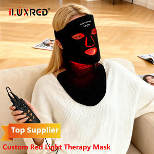 Masker Terapi Cahaya Merah ILUXRED Logo Kustom LED untuk Wajah dan Leher, Silikon Inframerah 630nm 850nm dengan Colokan AS - Product Image 2