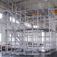 Escalier de plateforme en aluminium pour entrepôt industriel OEM, système de réparation de plateforme d'escalier en aluminium avec roues