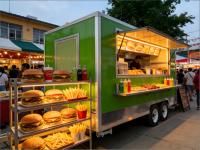 Remolque de Comida Grande de 8.5x20 pies con Tres Ventanas de Servicio y Refrigerador, Cocina Móvil de Calidad Profesional para Eventos Deportivos