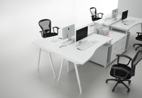 KALN – Poste de travail modulaire ouvert et convertible, élégant et moderne, respectueux de l'environnement, pour 4/6/8 personnes, espace de travail ergonomique