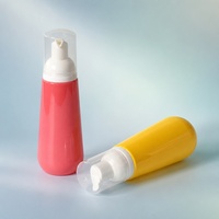 Flacon pompe distributeur de savon moussant pour le visage jaune et rouge, bouteille de nettoyage du visage 100ml 150ml
