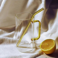 Gourde Bouteille d'Eau en Verre à Couvercle, Forme Carrée Multicolore, Résistante à la Chaleur, pour Jus et Lait, au Prix le Moins Cher