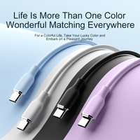 Cable USB Plano de Silicona Líquida con Revestimiento de PVC Tipo-C de Carga Rápida PD 5A, 2M, para Teléfono Móvil, Compatible con iPhone, Venta al Por Mayor de Fábrica