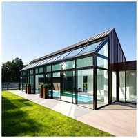 Verrière en aluminium de conception moderne, imperméable et isolée, pour jardin d'hiver, idéale pour l'extérieur commercial