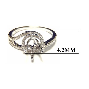 Bague de fiançailles semi-montée classique orthodoxe pour femme en or blanc massif 18 carats avec diamant taille brillant de haute qualité, idéale pour les mariages et les fêtes. - Product Image 2