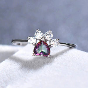 Bague en cristal de fleur Q376, argent 925, quartz arc-en-ciel, sertissage à griffes, bagues en pierres précieuses pour femmes, à porter au quotidien - Product Image 2