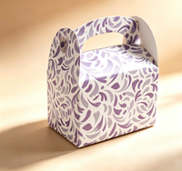 Scatola Regalo Pieghevole Personalizzata in Carta Riciclata Eco-Friendly con Manico, Riutilizzabile, in Cartone, per Caramelle, Biscotti, Piccoli Regali, OEM