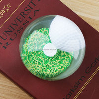 Globe à neige en verre sur base en résine, dôme à neige, balle de golf sur tee, logo personnalisé, souvenir de golf, cadeau sportif