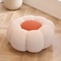 Joli tabouret ottoman en tissu de laine d'agneau personnalisé tabouret rond en citrouille Offre Spéciale tabouret de salon tabouret personnalisé