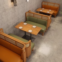 Mobilier de restauration professionnel et commercial robuste, canapé banquette modulaire en bois massif, style Asie du Sud-Est, et nouveau ensemble de table chinois