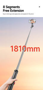 C19 Palo Selfie con Trípode Cuádruple Estable y Control Remoto Inalámbrico para Disparos de 360 Grados - Product Image 6