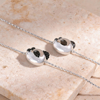 Bracelet Panda en Argent S925 pour Femme, Luxe Haut de Gamme, Style Dessin Animé Mignon, Vente Flash en Direct, Argent Sterling, Transfrontalier