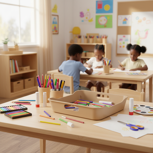 صندوق تخزين بلاستيكي كبير السعة من البولي بروبيلين للمدارس مع مقبض، منظمات لرياض الأطفال والحضانات ودور الرعاية النهارية والمدارس - Product Image 3