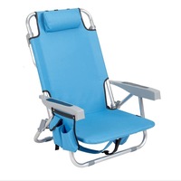 Chaise de camping pliable en aluminium, légère et portable, pour la pêche, les activités de plein air et la plage, avec poche de rangement pour glace