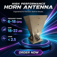 Antenne cornet PU SMA-50K à double polarisation GPS/GNSS large bande 6-18 GHz, gain élevé, VSWR optimal, caractéristiques de rayonnement stables