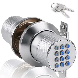 Digitale Beveiliging Keyless Toegangscode Ingang Buisvormige Knop Lock Slimme Code Deurslot Knop Met Toetsenbord