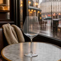 Petit verre à vin rouge en cristal de Bourgogne à long pied pour hôtel et événements
