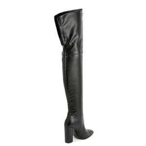 Super Wide Fit Large Size 47 Women Over the Knee High <b>Boots</b> Chunky Heels Thigh High Back Zipper Booties Custom Shoes - Product Image 5