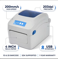 Imprimante d'étiquettes thermiques Gprinter GP-1424D 4 pouces 203dpi USB 200mm/s SDK pour étiquettes de vêtements, logistique et expédition express