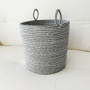 <span class=keywords><strong>Cesto</strong></span> Portabiancheria in Corda di Cotone Puro, <span class=keywords><strong>Design</strong></span> Moderno ed Elegante, Organizzatore per Vestiti Sporchi e Pigiami - Product Image 5