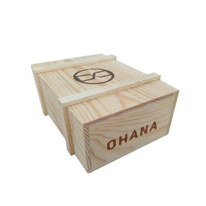 Foldable Sanded Finish Wooden Shipping Crate Storage Box with Hinged Lid and Engraving Logo