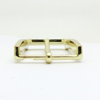 Boucle de ceinture de luxe dorée 35 mm en laiton brillant, en alliage de zinc robuste, à une seule broche, pour ceinture en cuir formelle pour homme, quincaillerie haut de gamme