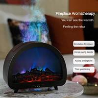 Diffuseur d'arômes 3D personnalisable haut de gamme avec effet flamme, humidificateur silencieux à minuterie et veilleuse pour la maison, la chambre et le bureau