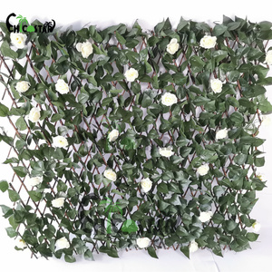 Clôture de jardin extensible LUYI en feuilles de laurier artificielles en plastique, panneau de <span class=keywords><strong>bambou</strong></span>, tapis de buis, treillis de lierre pour la protection de l'intimité - Product Image 4