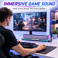 Barra de Sonido RGB para Juegos, Altavoz para PC de Escritorio con Iluminación RGB Dinámica, Caja Misteriosa Electrónica con Alimentación USB y Sonido Estéreo para Laptop