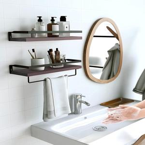 Rak Pengering Rambut Gantung Dinding Kayu untuk Penyimpanan Kamar Mandi, Hemat Ruang, Rak <span class=keywords><strong>Rustic</strong></span>, Maksimalkan Ruang dan Tempat Peralatan - Product Image 2