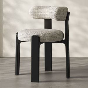 <span class=keywords><strong>Chaise</strong></span> de salle à manger ergonomique en <span class=keywords><strong>bois</strong></span> massif <span class=keywords><strong>scandinave</strong></span> de luxe léger avec revêtement en lin pour la maison <span class=keywords><strong>et</strong></span> l'hôtellerie - Product Image 4