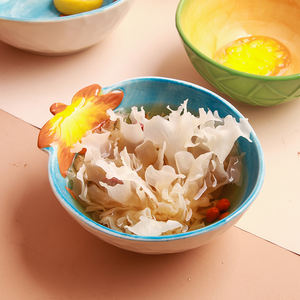 Plato de Cerámica con Diseño Nórdico Creativo y Color Glaseado Tipo Aguacate, Tazón para Frutas, Ensaladas, Cereales, Postres, Tazón de Porcelana - Product Image 4