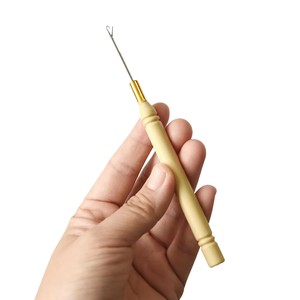 Aiguilles à boucles en bois à maintien robuste, outils <span class=keywords><strong>pour</strong></span> <span class=keywords><strong>perles</strong></span> en acier, micro-anneaux et maillons <span class=keywords><strong>pour</strong></span> tissage de cheveux et extensions de trame - Product Image 5