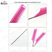 Vente en gros de peignes de coiffure résistants à la chaleur en fibre de carbone logo personnalisé tressage de précision peignes de séparation des cheveux queue de rat